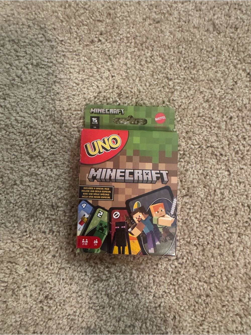UNO Minecraft Card Game - Brown/Green